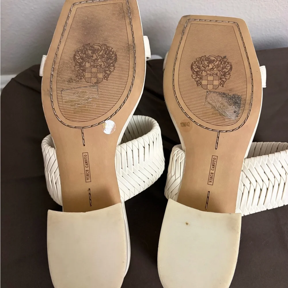 Vince‎ Camuto White Shamira Woven Sandals Women’s 10 Y2K Style